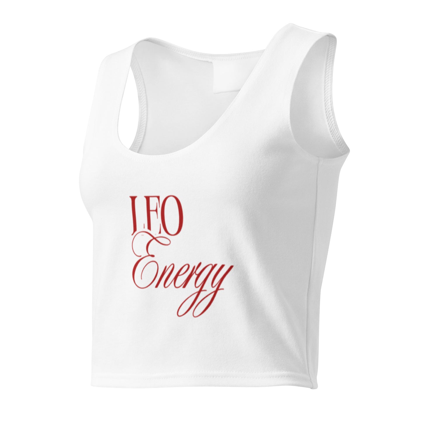 Leo Zodiac Crop Top in white, front view — Bling Assassin
