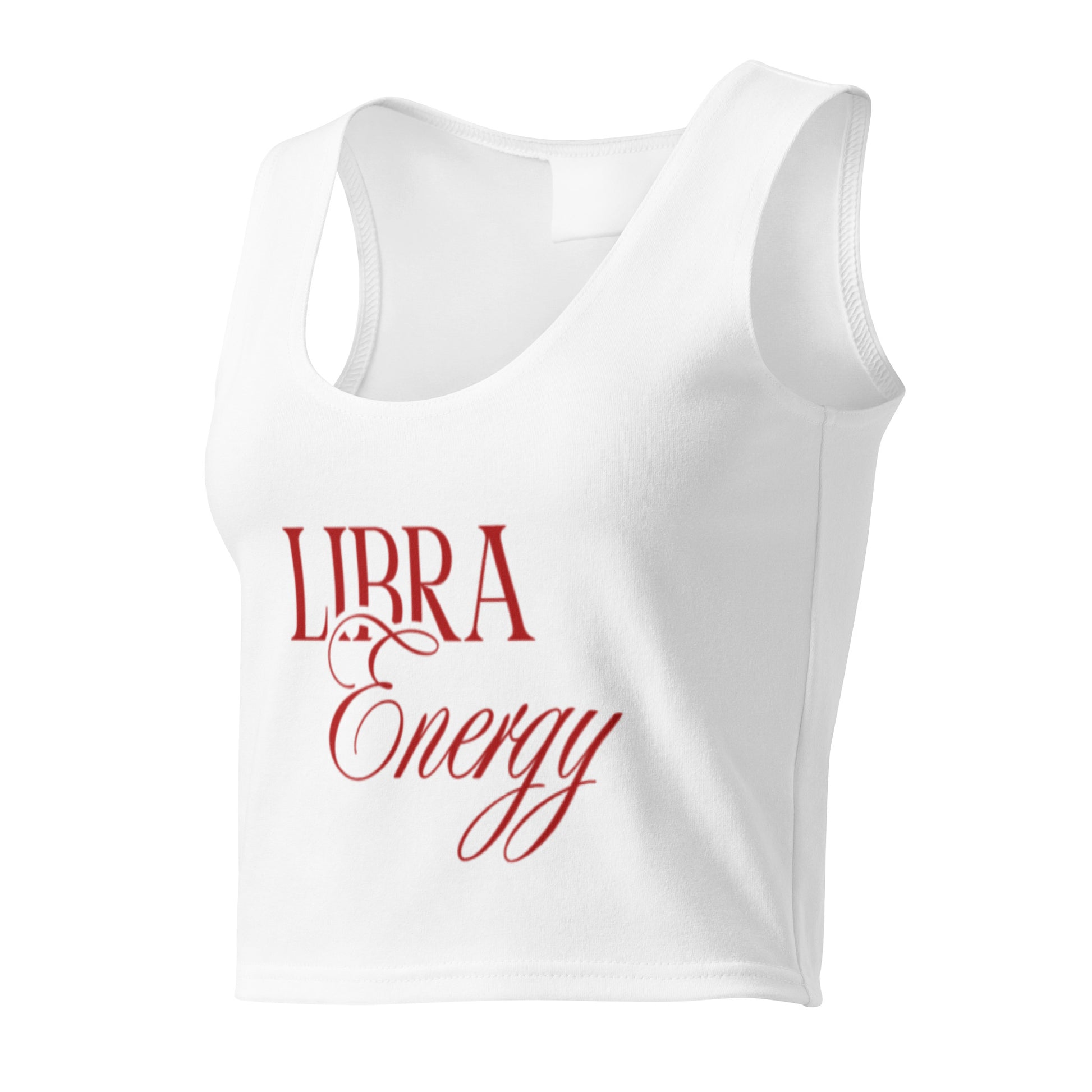Libra Zodiac Crop Top in white, front view — Bling Assassin