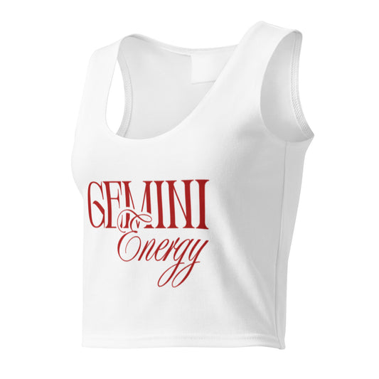 Gemini Zodiac Crop Top in white, front view — Bling Assassin
