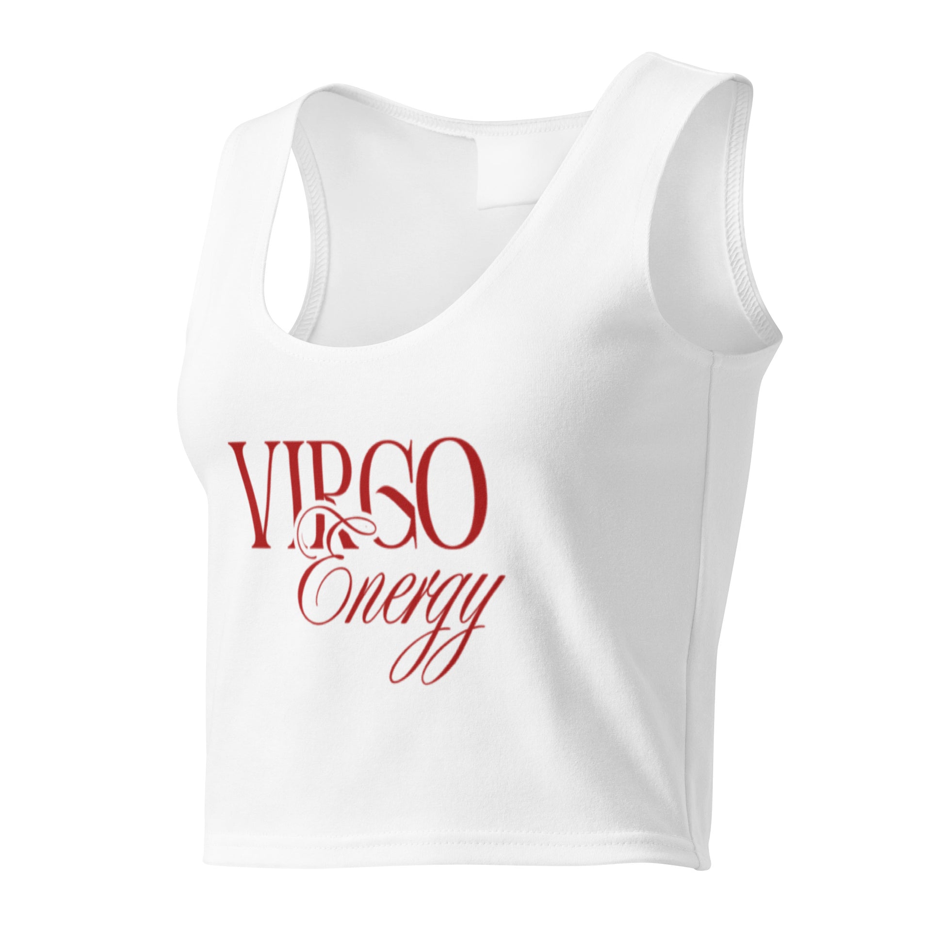 Virgo Zodiac Crop Top in white, front view — Bling Assassin