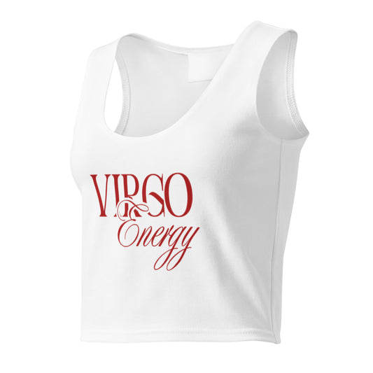 Virgo Zodiac Crop Top in white, front view — Bling Assassin