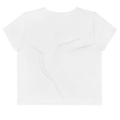 Slam Pig Crop Tee in white, back view — Bling Assassin