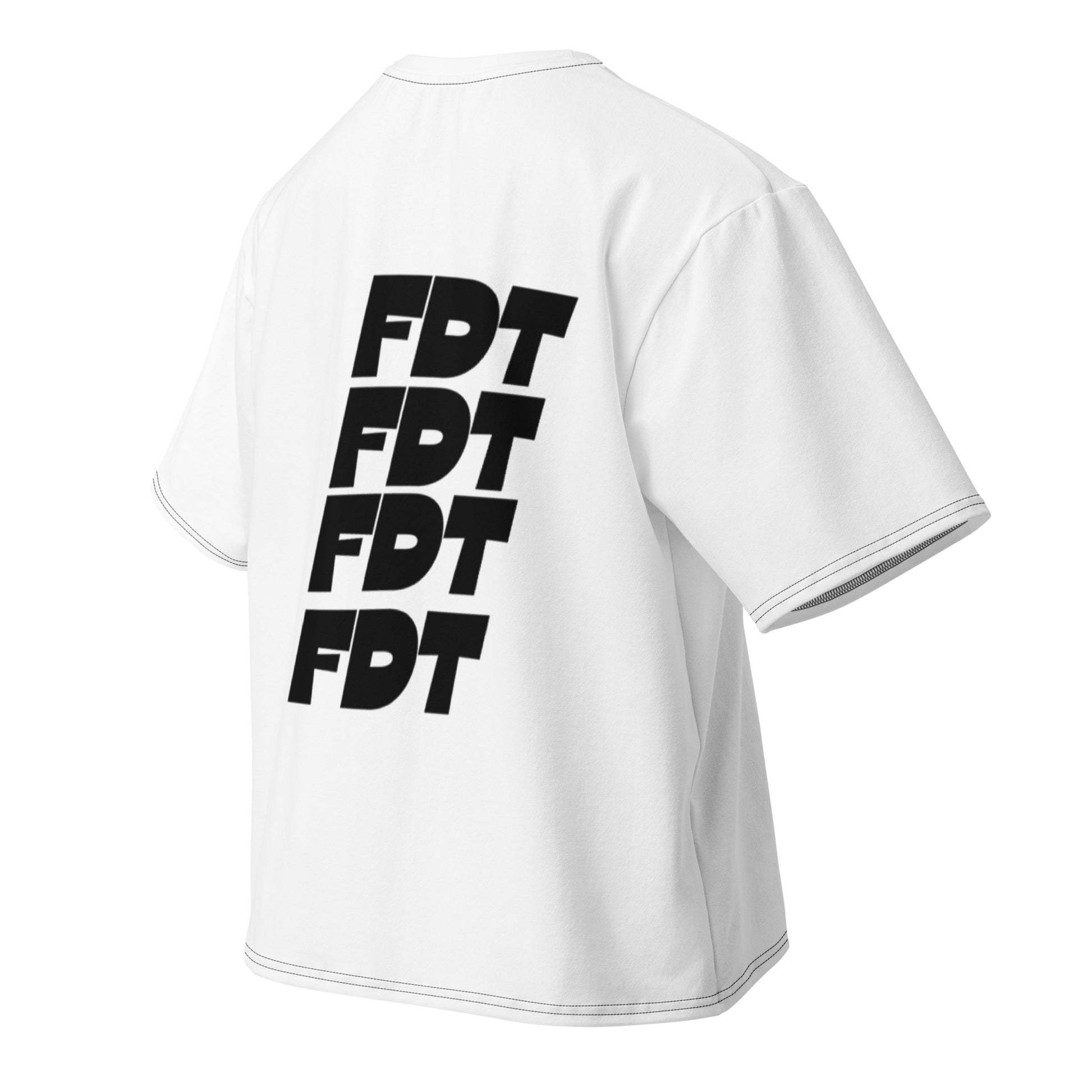 FDT Oversized Cotton T-Shirt in white, back view — Bling Assassin