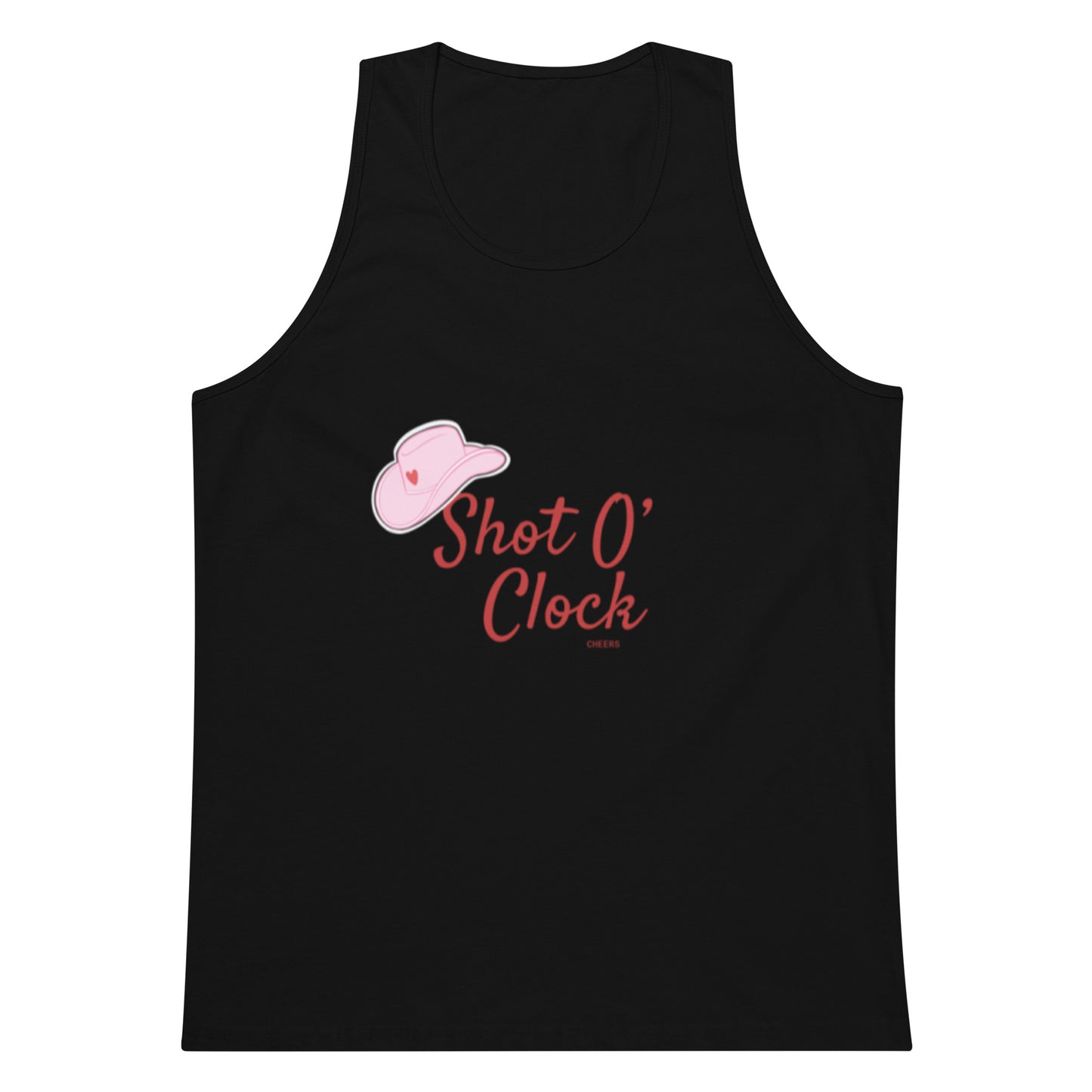 Shot O' Clock Tank Top in black, front view — Bling Assassin