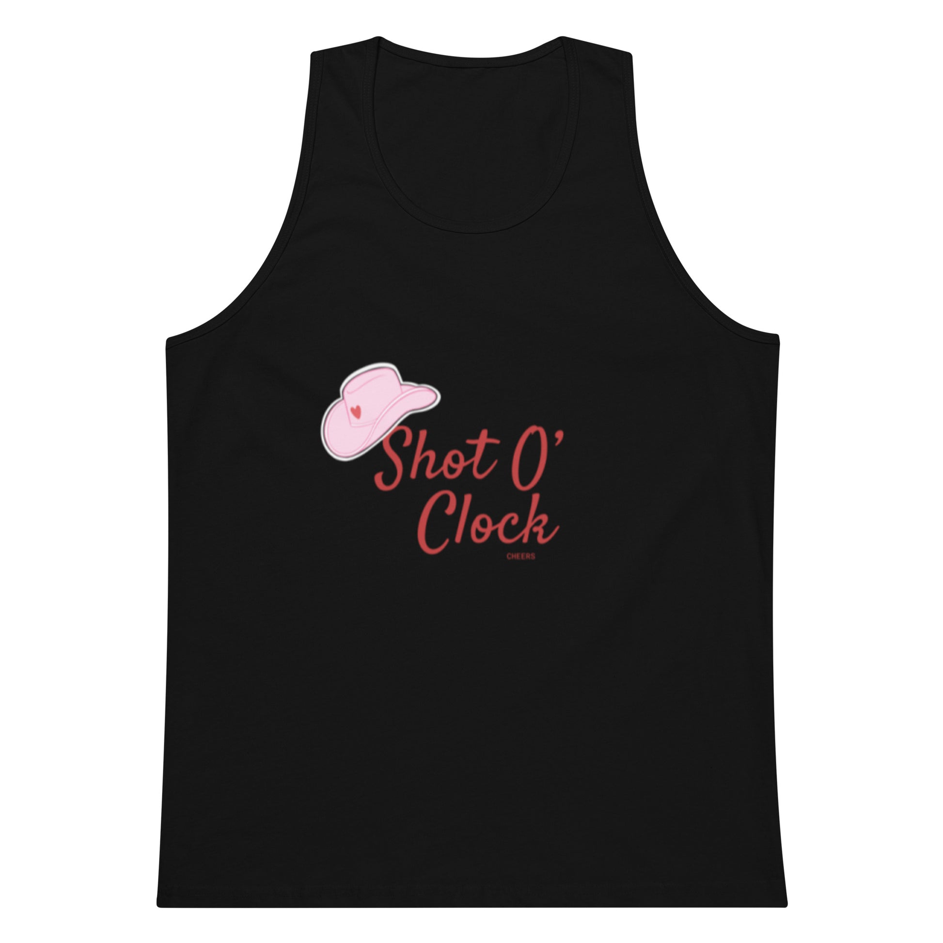Shot O' Clock Tank Top in black, front view — Bling Assassin