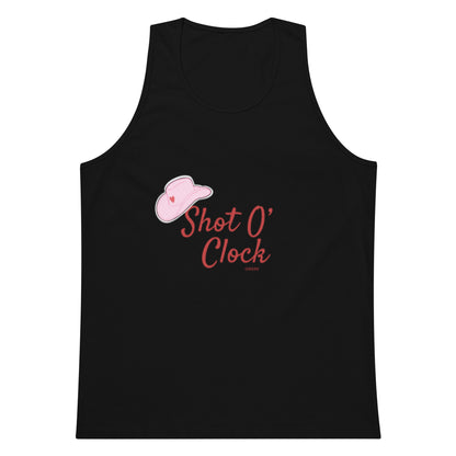 Shot O' Clock Tank Top in black, front view — Bling Assassin