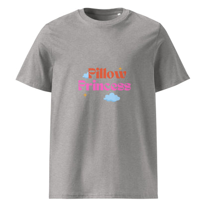 Pillow Princess Cotton T-Shirt in heather grey, front view — Bling Assassin