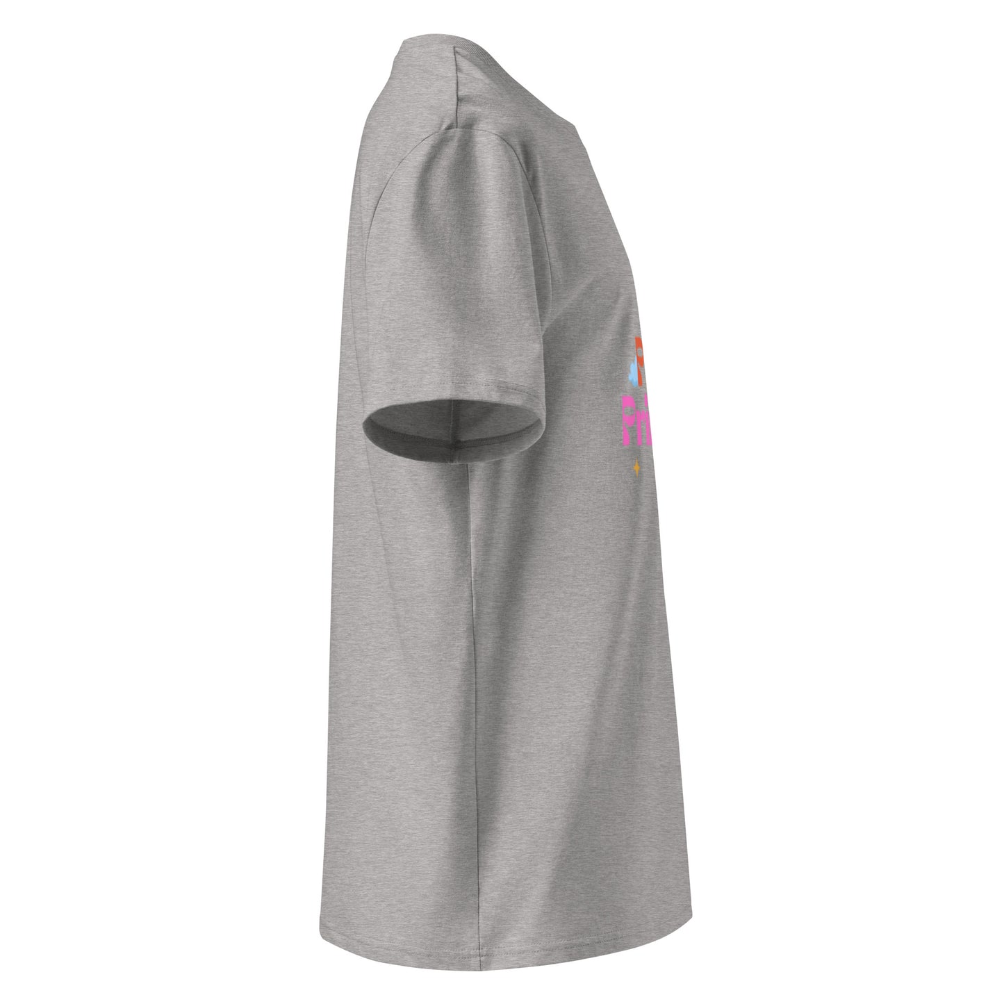 Pillow Princess Cotton T-Shirt in heather grey, right side view — Bling Assassin