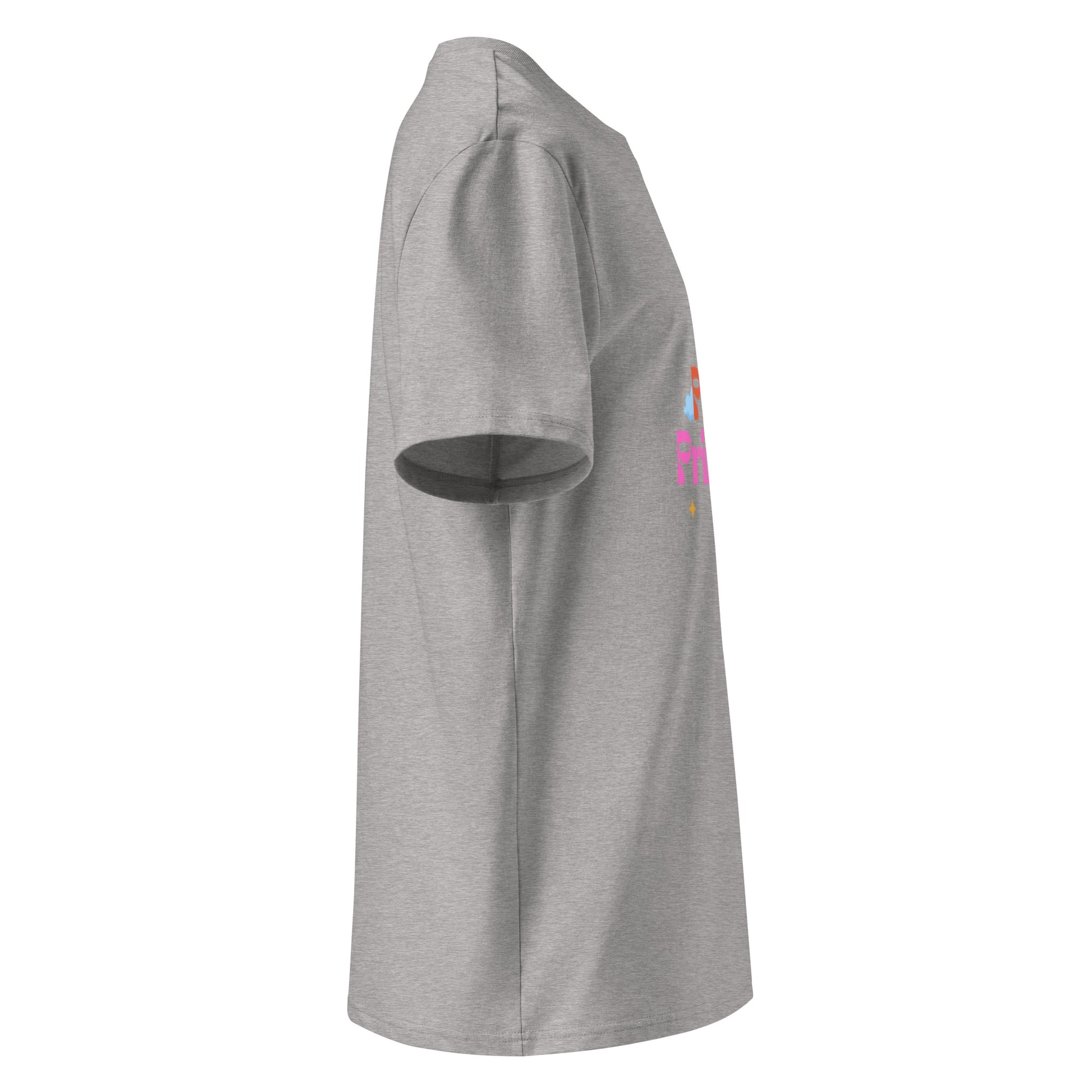 Pillow Princess Cotton T-Shirt in heather grey, right side view — Bling Assassin