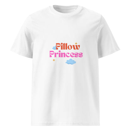 Pillow Princess Cotton T-Shirt in white, front view — Bling Assassin