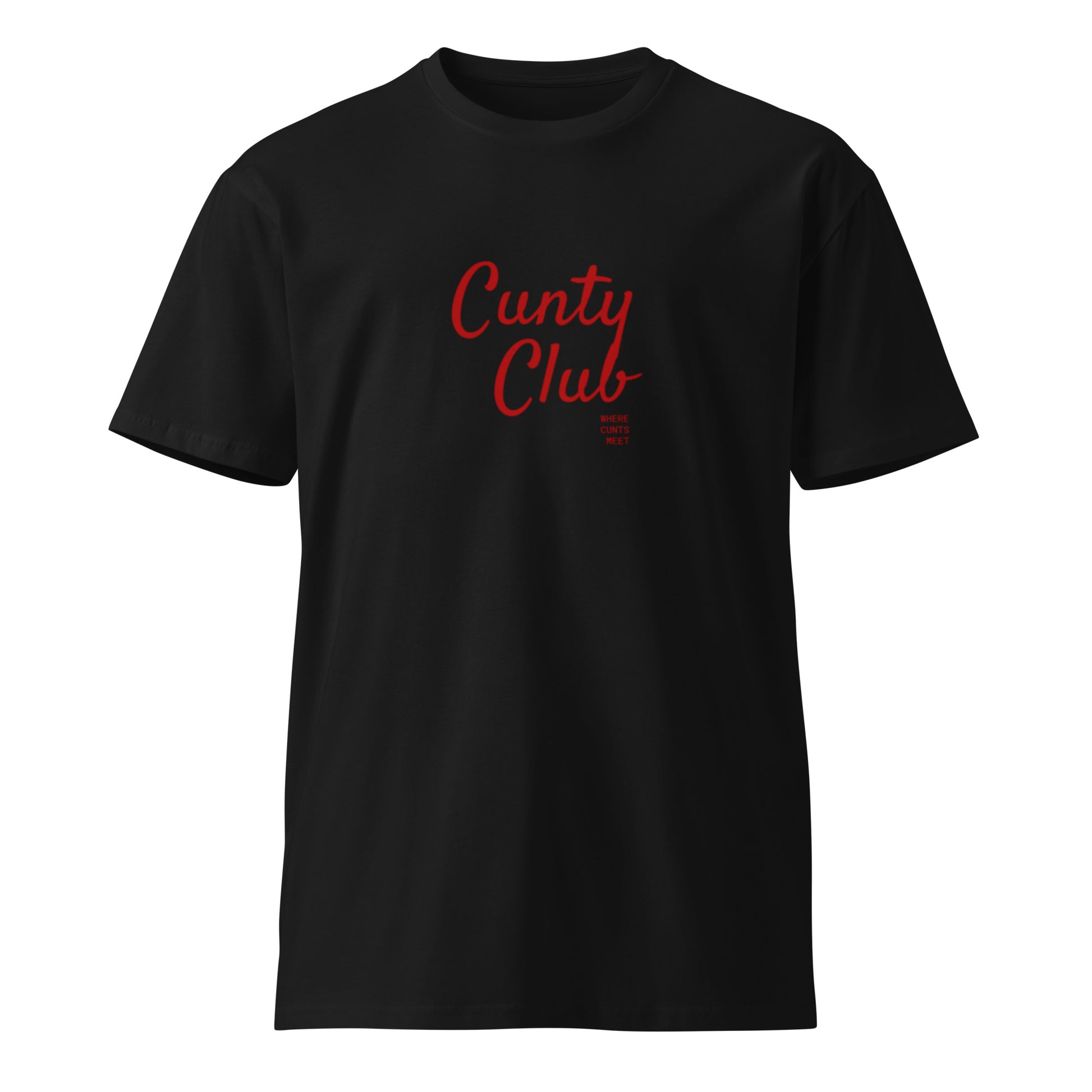 Cunty Club T-Shirt in black, front view — Bling Assassin