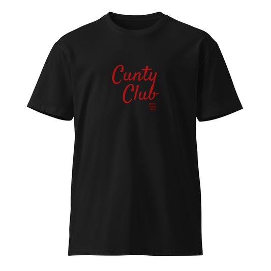Cunty Club T-Shirt in black, front view — Bling Assassin