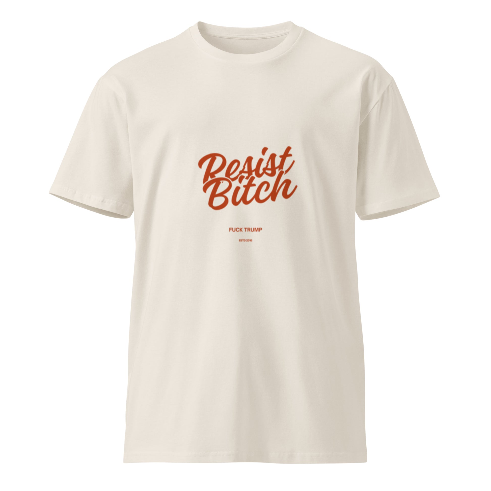 Resist Bitch T-Shirt in bone, front view — Bling Assassin