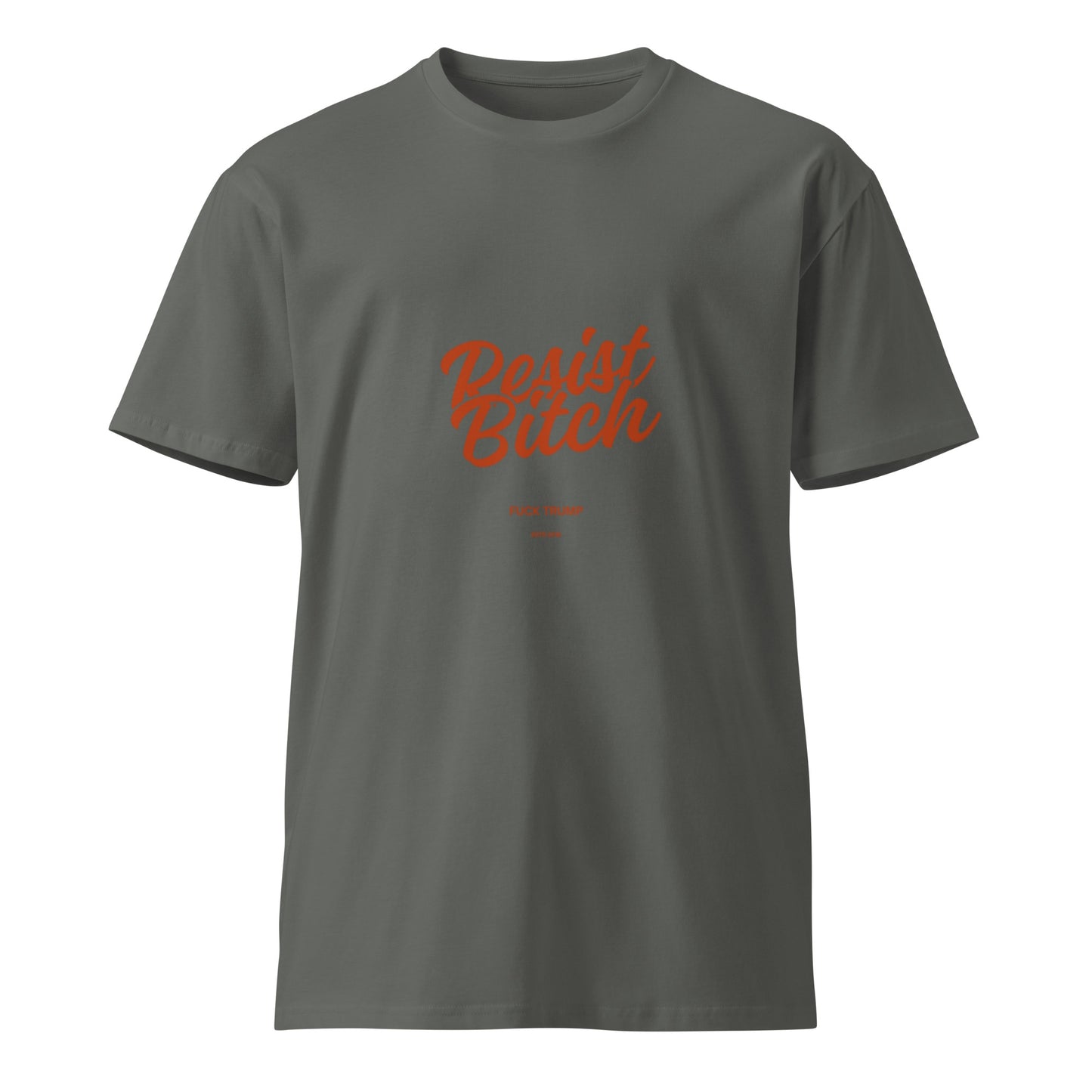 Resist Bitch T-Shirt in charcoal, front view — Bling Assassin