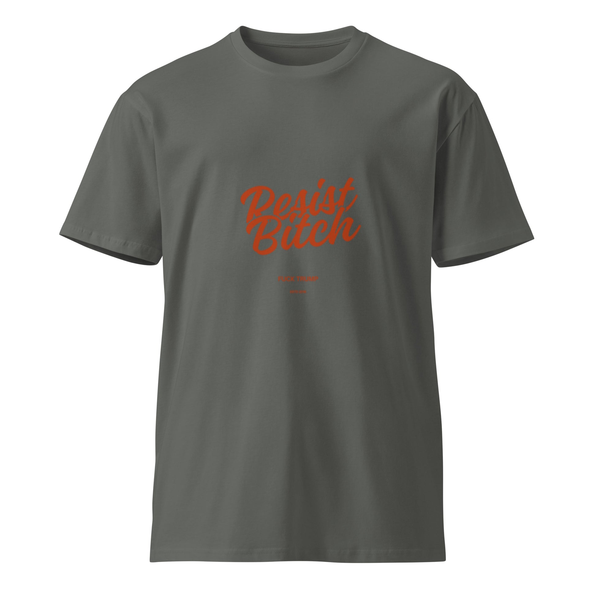Resist Bitch T-Shirt in charcoal, front view — Bling Assassin