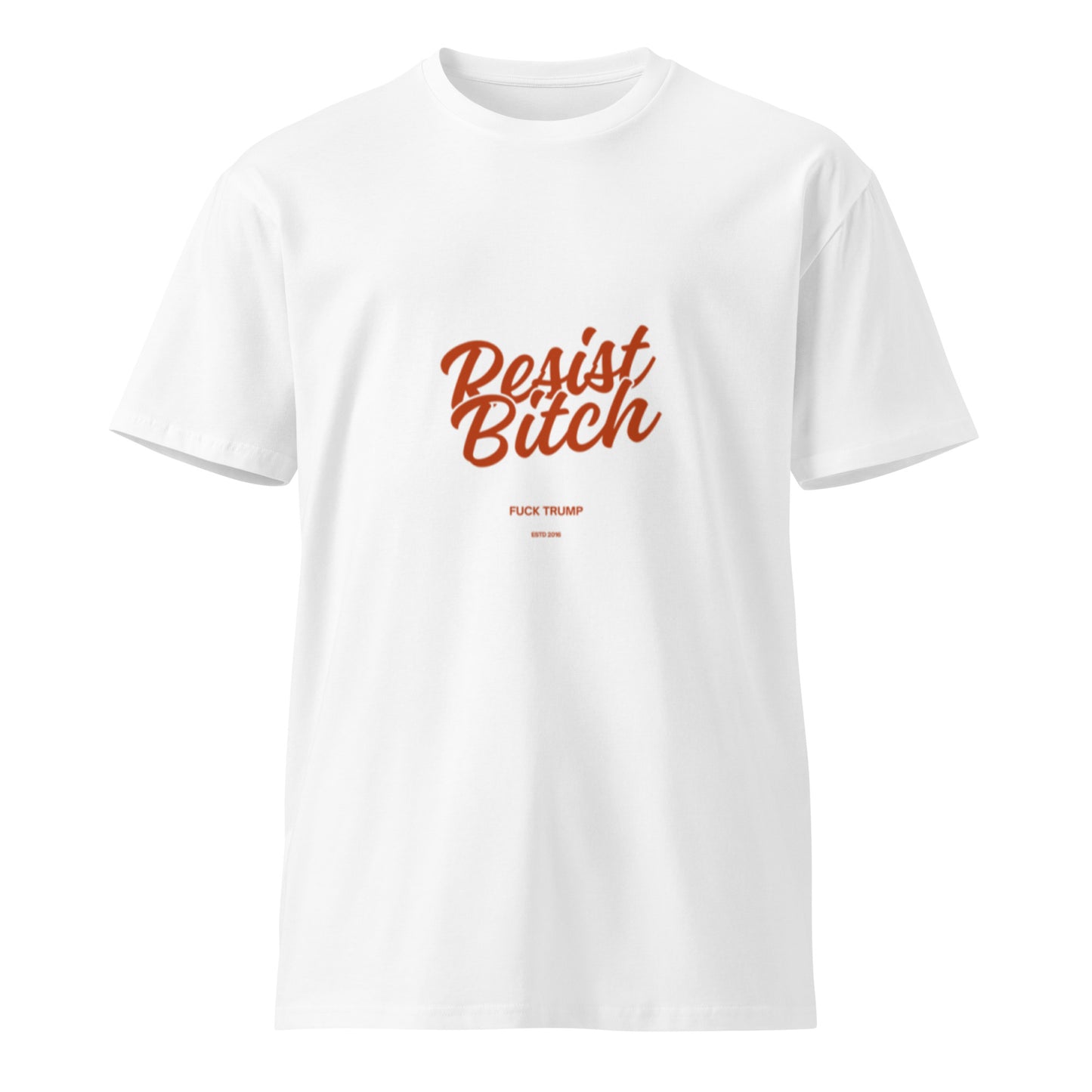 Resist Bitch T-Shirt in white, front view — Bling Assassin