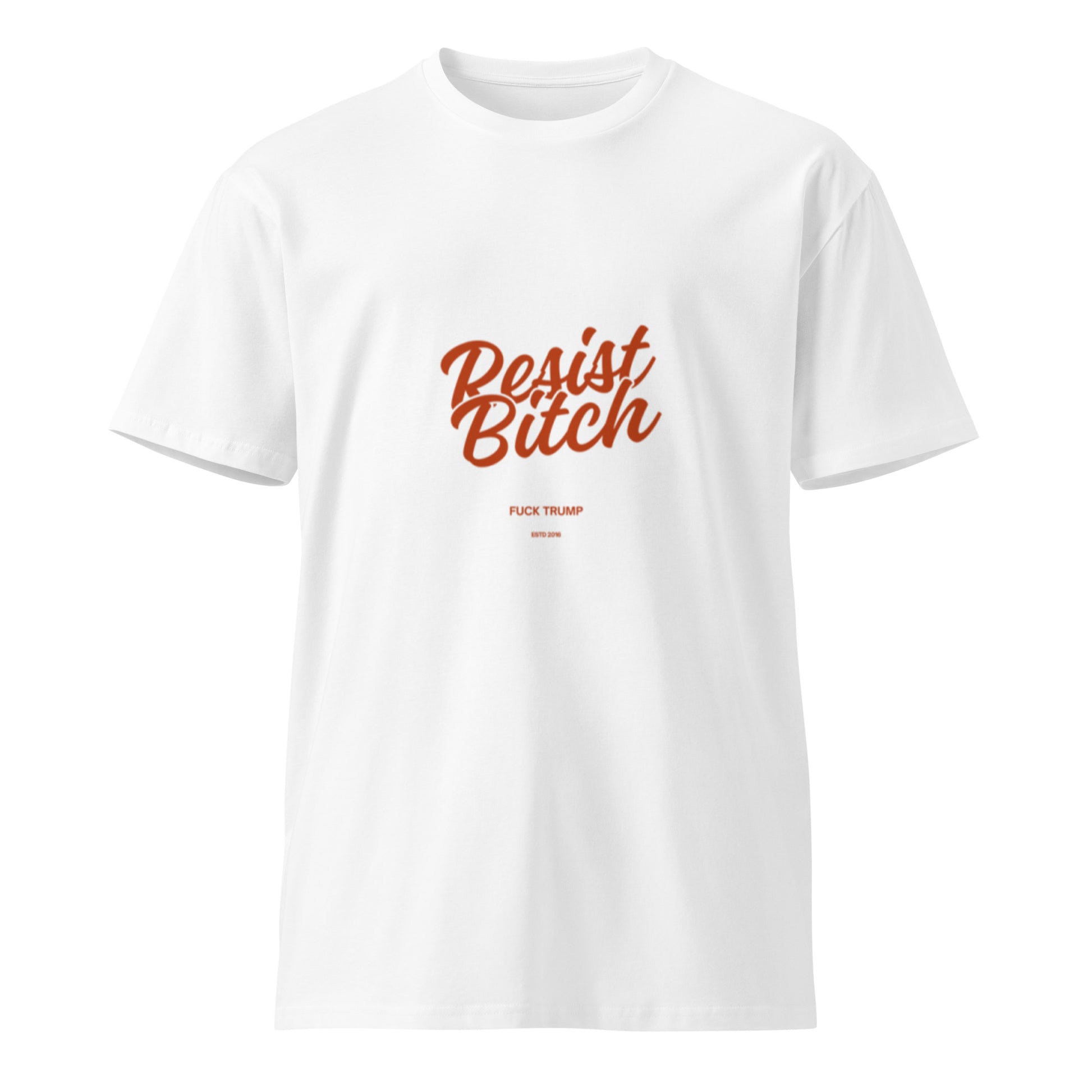 Resist Bitch T-Shirt in white, front view — Bling Assassin