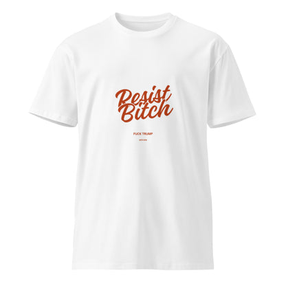 Resist Bitch T-Shirt in white, front view — Bling Assassin