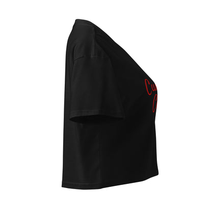 Cunty Club Crop Top in black, right side view — Bling Assassin