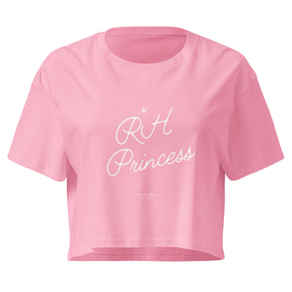 RH Princess Crop Top in bubblegum pink, front view — Bling Assassin