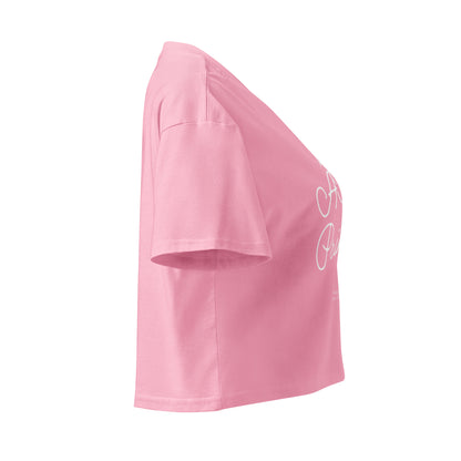ATL Princess Crop Top in bubblegum pink, right side view — Bling Assassin