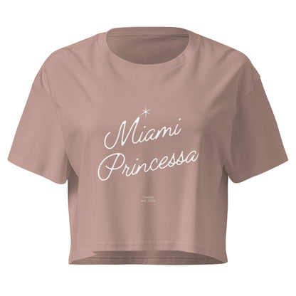 Miami Princessa Crop Top in hazy pink, front view — Bling Assassin