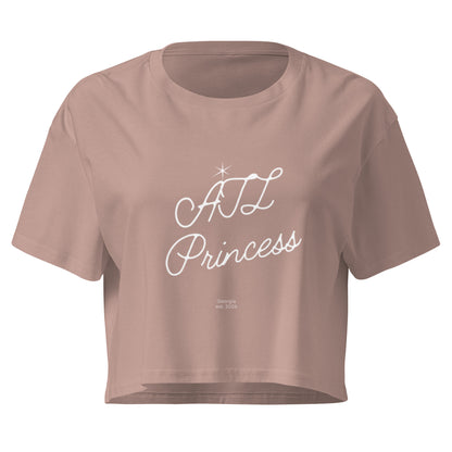 ATL Princess Crop Top in hazy pink, front view — Bling Assassin