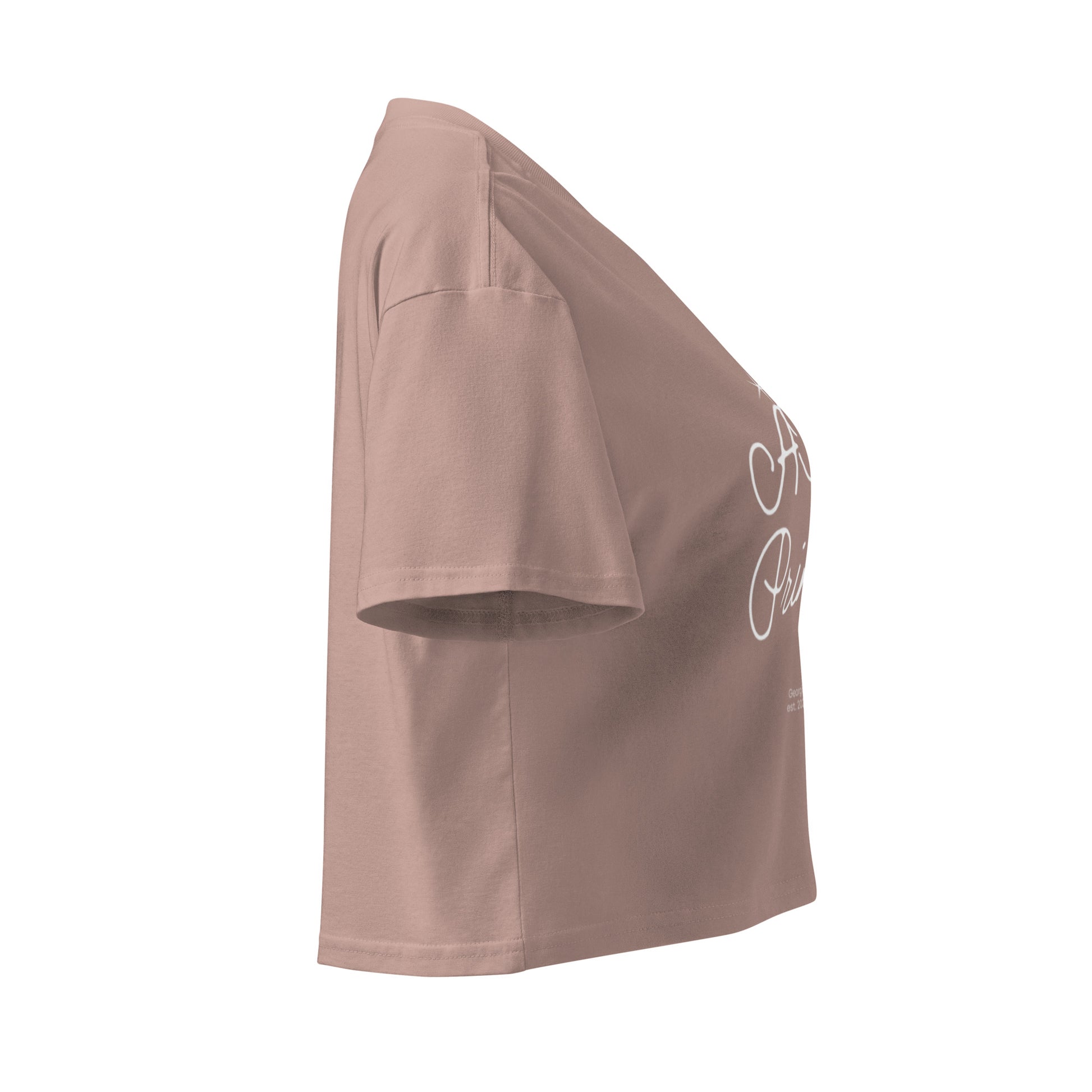 ATL Princess Crop Top in hazy pink, right side view — Bling Assassin