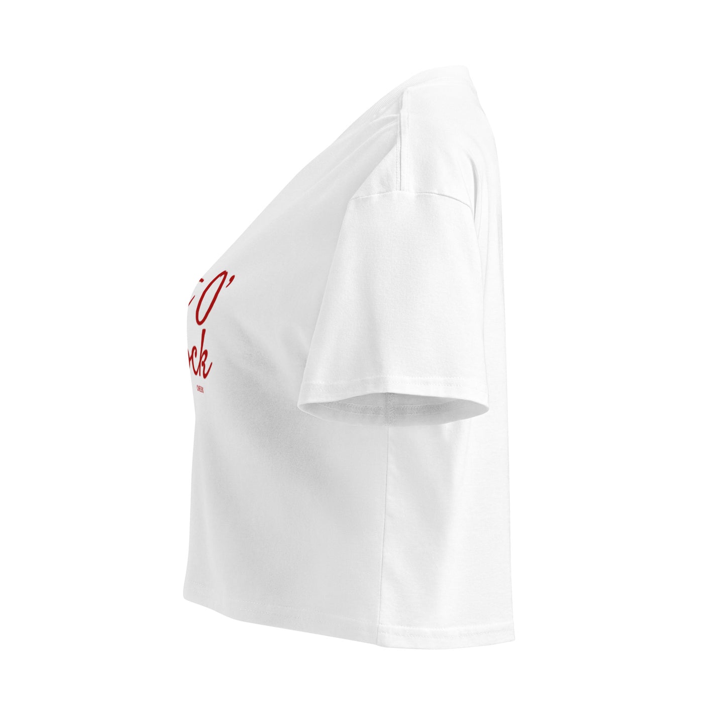 Shot O' Clock Crop Top in white, left side view — Bling Assassin