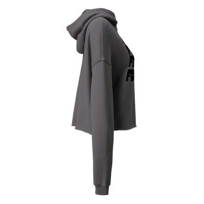FDT Crop Hoodie in storm grey, right side view — Bling Assassin